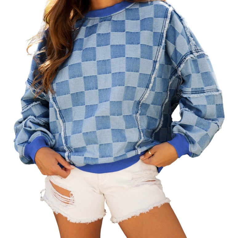 Oversized Denim Pullover