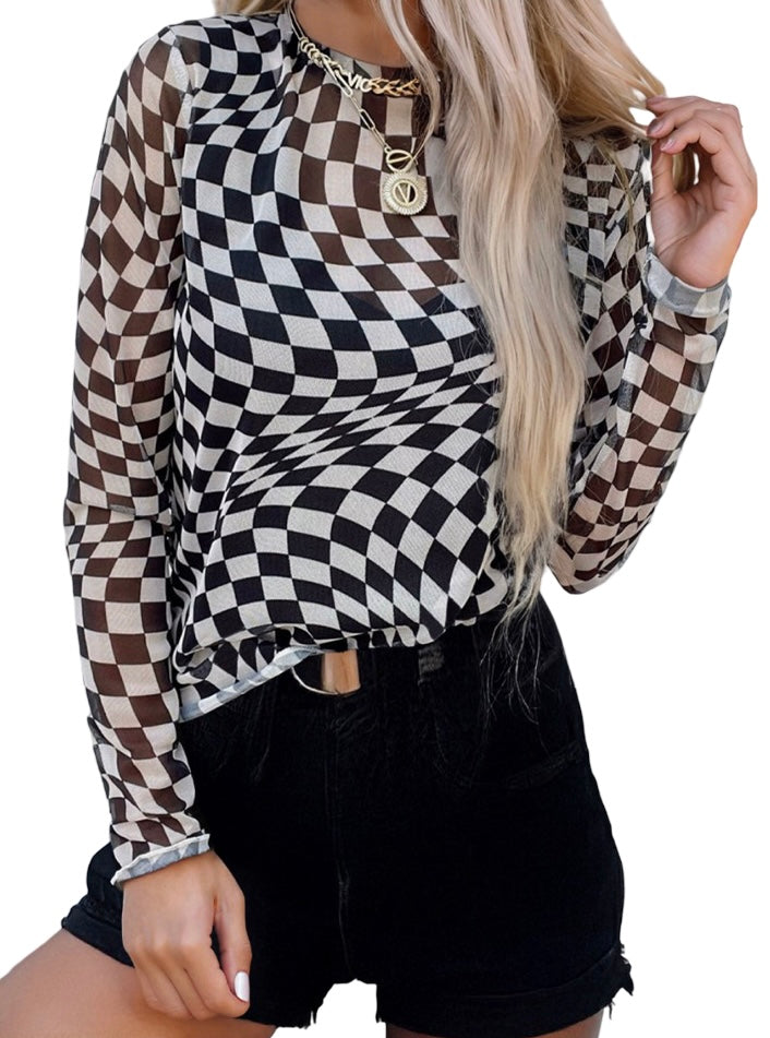 Semi Mesh Checkered Shirt