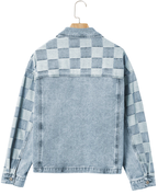 Blue Denim Checkered Jacket