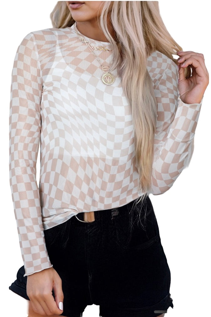 Semi Mesh Checkered Shirt
