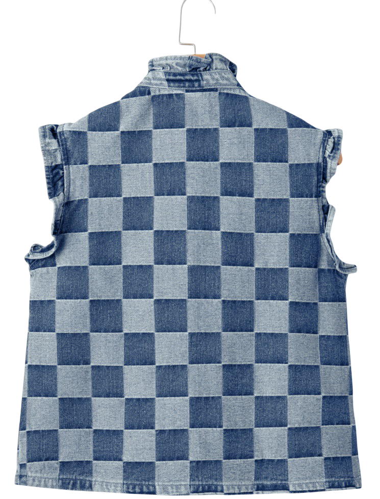 Ruffled Denim Vest