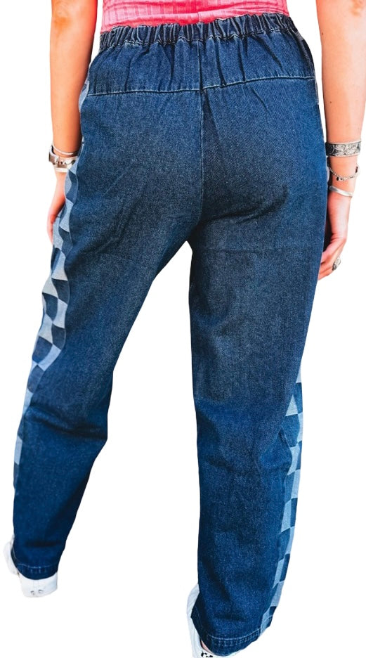 Drawstring Loose Denim Pants