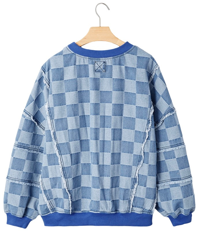 Oversized Denim Pullover