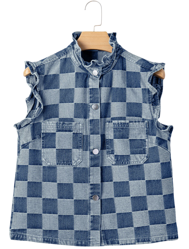 Ruffled Denim Vest