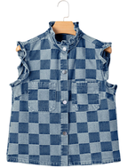Ruffled Denim Vest