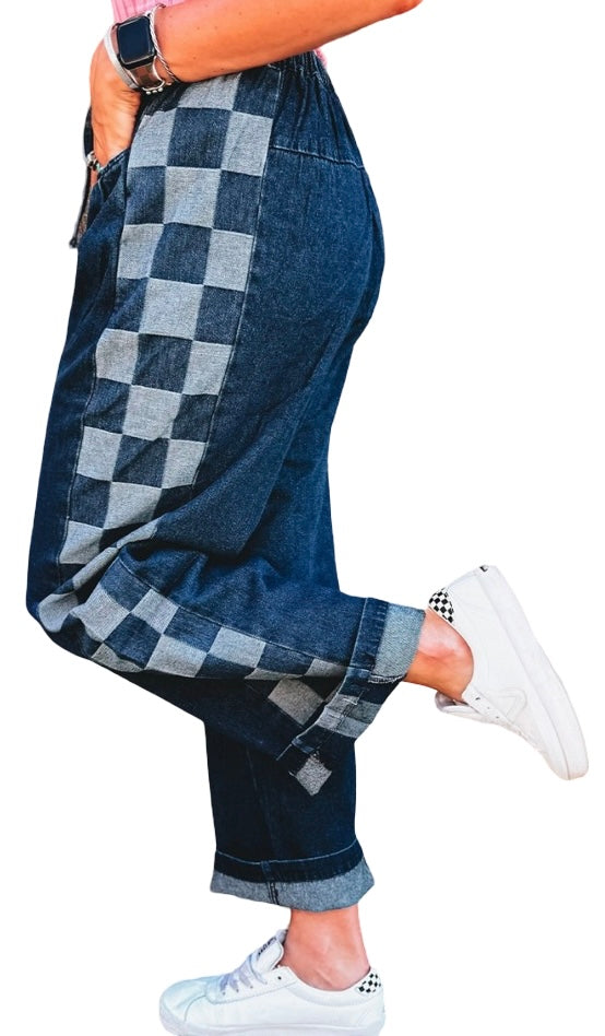 Drawstring Loose Denim Pants